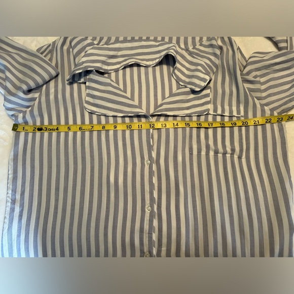 RAILS Acadia Soft Striped Sleep Shirt in White blue size L - Picture 4 of 9